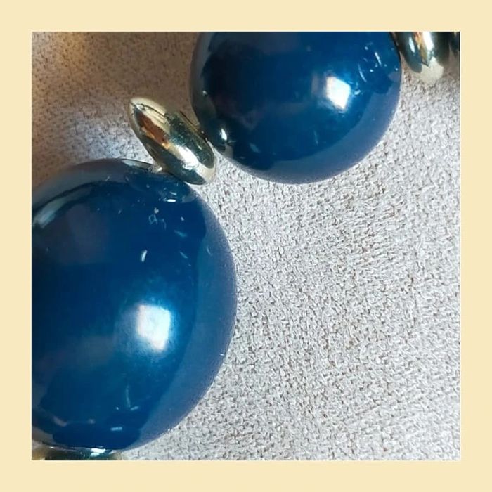 Collier vintage perles bleu nuit – Élégant et intemporel - photo numéro 11