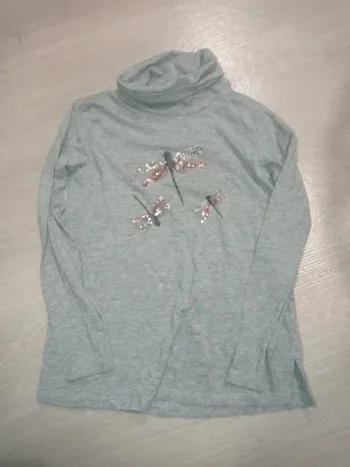 T-shirt manche longue Col roulé gris pour enfants