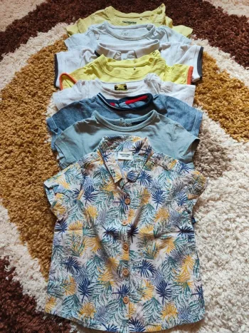 Lot 8 t-shirts manches courtes et chemise