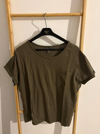 T-shirt Basique Primark Kaki/Vert Militaire - Taille S (38/40)