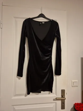 robe cache coeur effet velours h&m