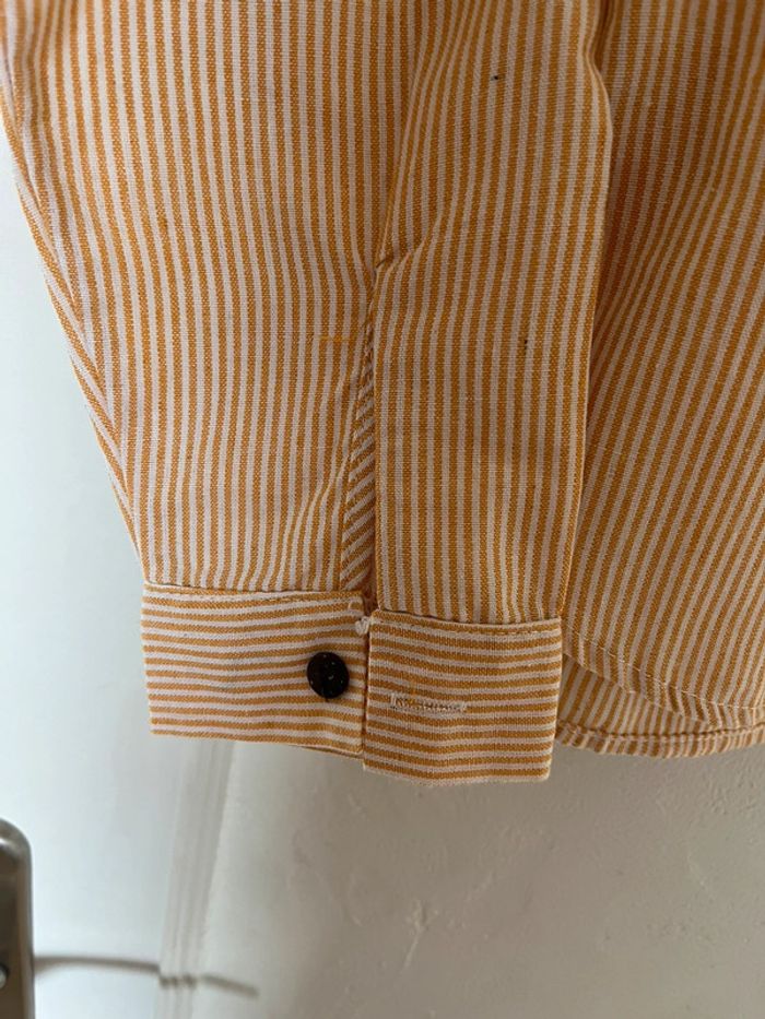 Blouse rayée effet lin – Taille 36 col officier manches longues - photo numéro 4
