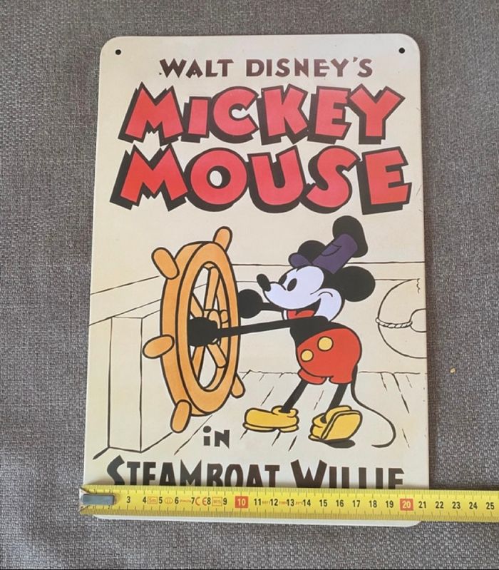 Plaque métallique Mickey Steamboat Willie - photo numéro 3