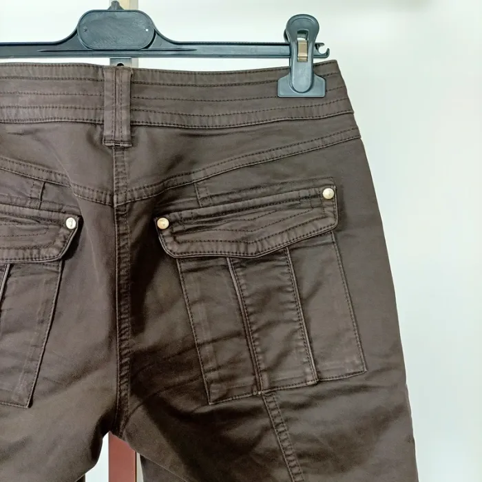 Pantalon capri Corsaire, pantacourt marron Trussardi Jeans - Taille 42 A600 - photo numéro 9