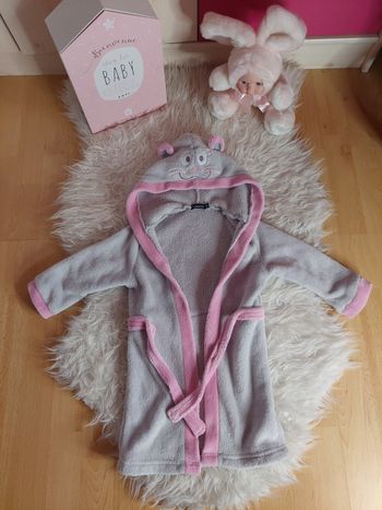 Peignoir capuche souris fille doux hiver 24/36 mois In extenso TBE 🐭