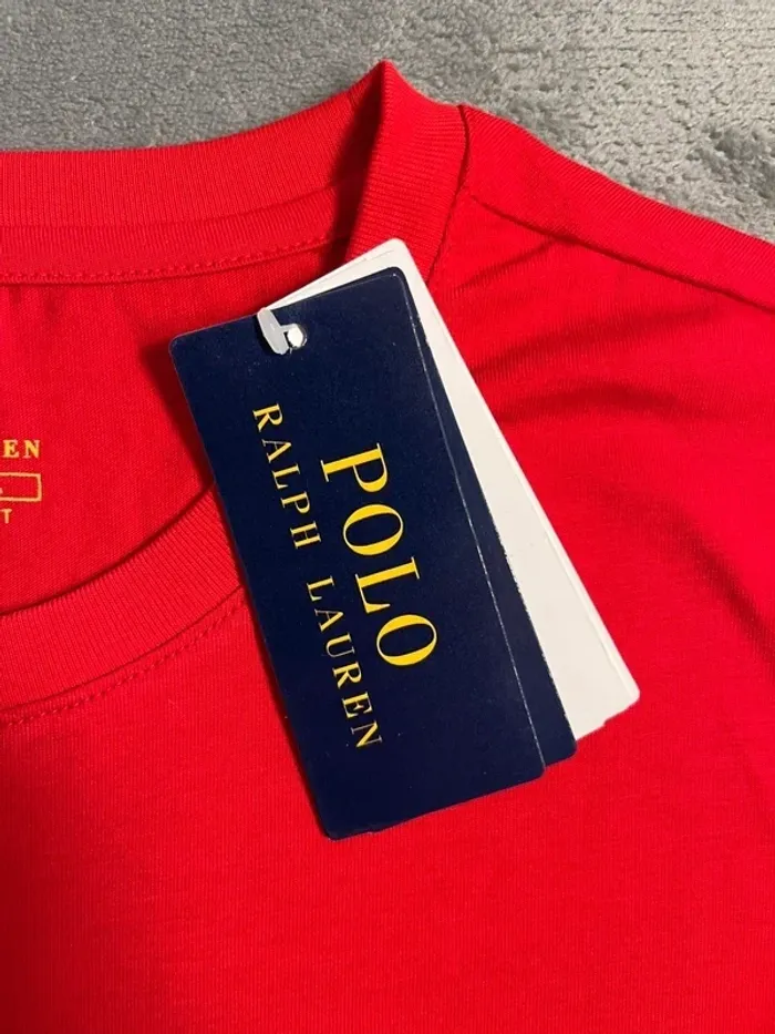 T-shirt Ralph Lauren Crewneck Embroidered Red Navy Poney – Taille L - photo numéro 4