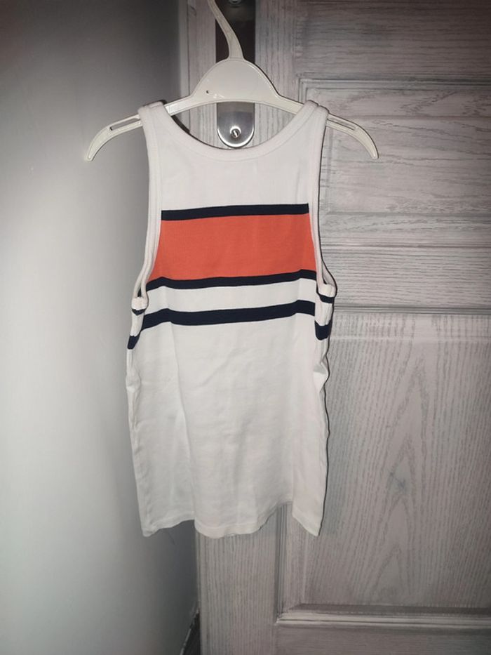 débardeur blanc, orange et noir - photo numéro 2