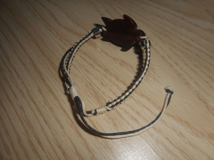 Bracelet La Réunion Cordon Blanc et Noir - photo numéro 2
