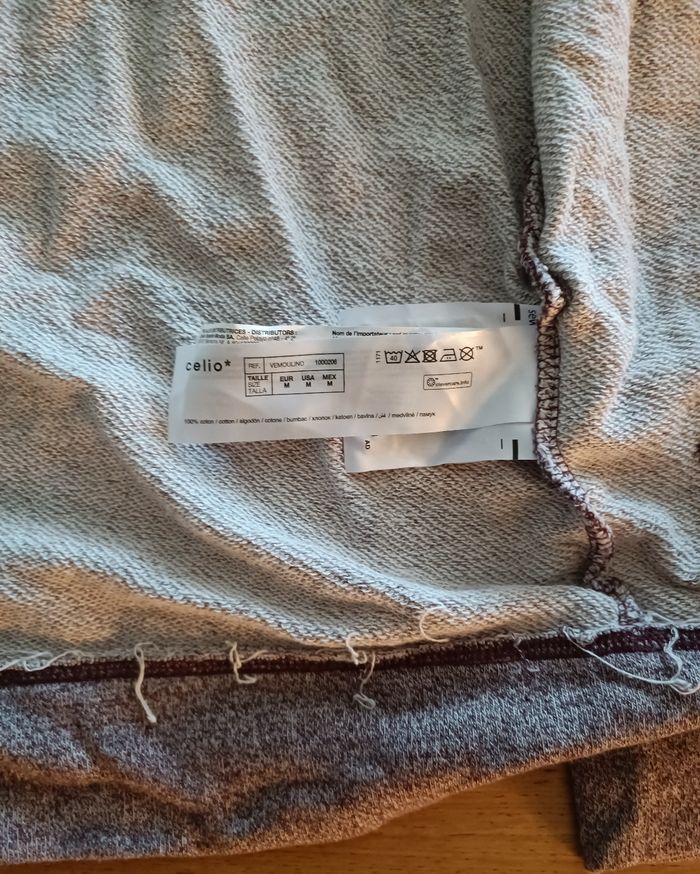 Veste gilet sweat zippé Celio bordeaux style vintage taille M homme - photo numéro 8