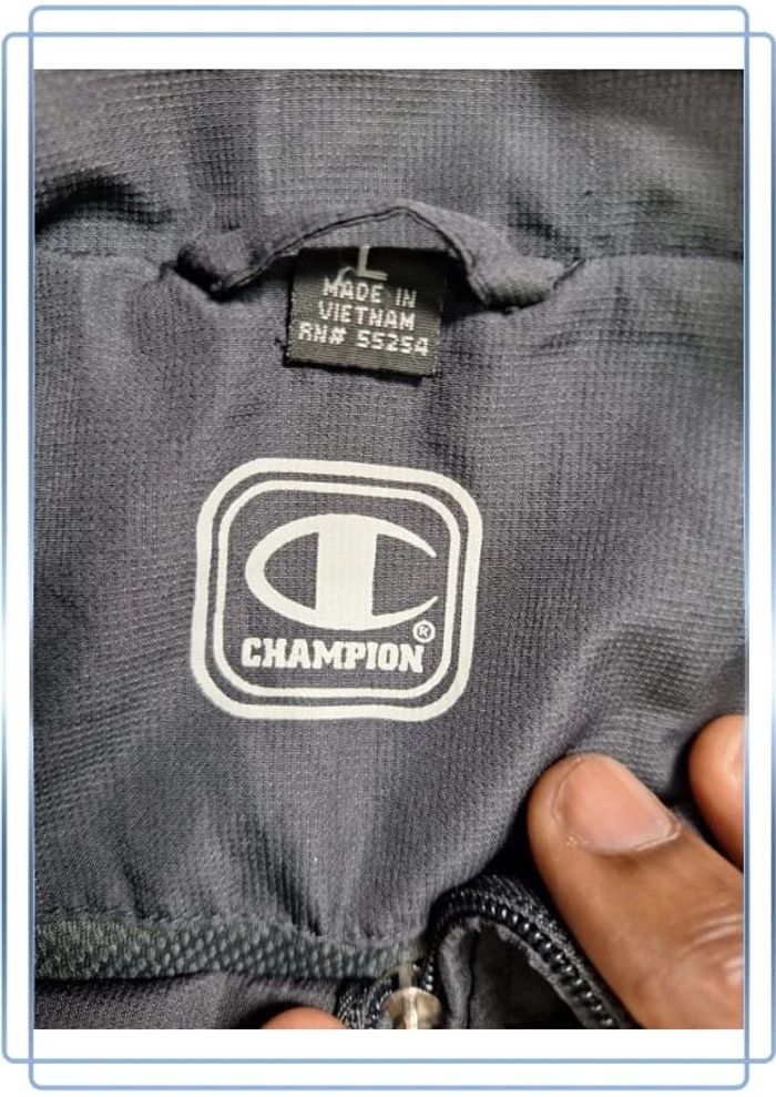 veste vintage champion - anthracite homme taille L - brodé (436) - photo numéro 11