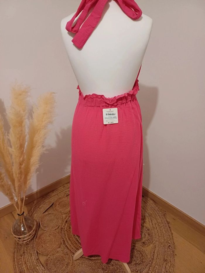 Robe rose longue en gaze de coton neuve Estee Brown taille M/L 38/40 - photo numéro 7