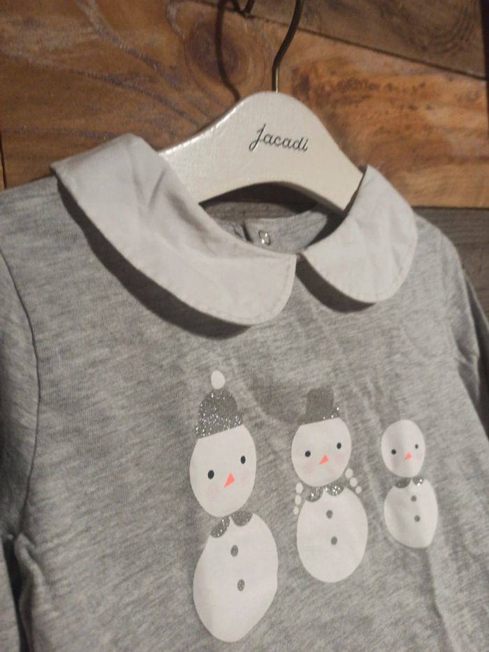 Manche longue tee-shirt jacadi tbe 6 ans bonhomme de neige - photo numéro 6