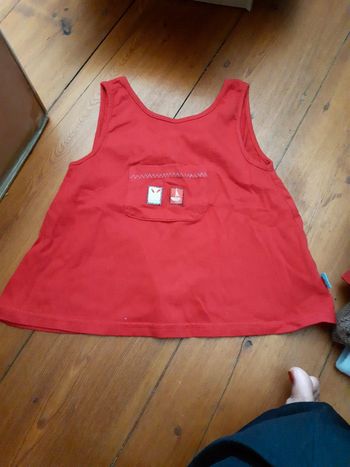 Débardeur vintage rouge marin mer dos nu 12 mois