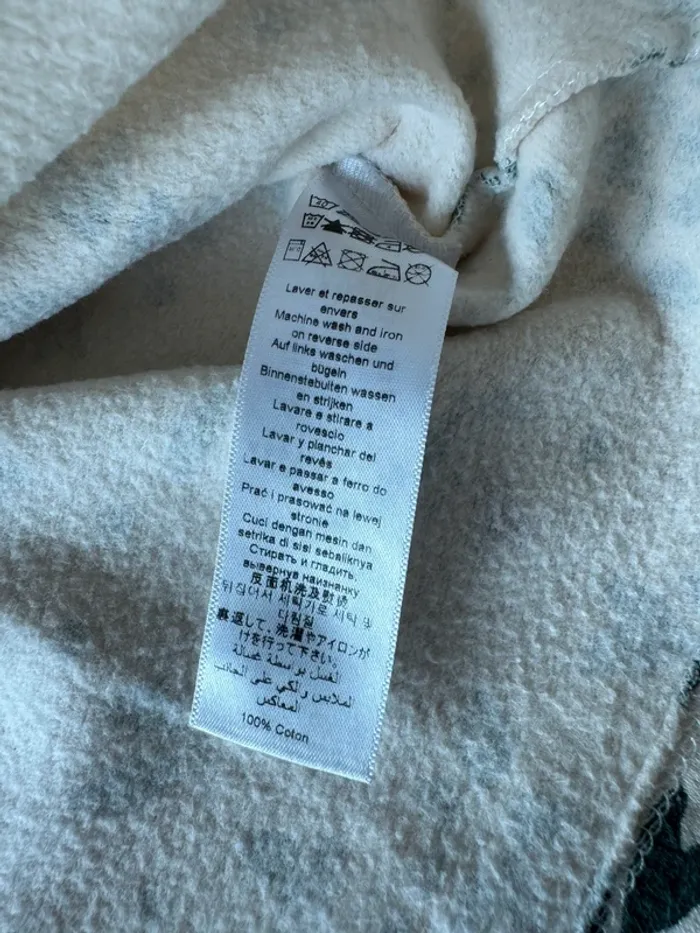 Pyjama 2 pieces en ML en molleton fond beige et fleurs vertes - Taille 4 Ans - photo numéro 8