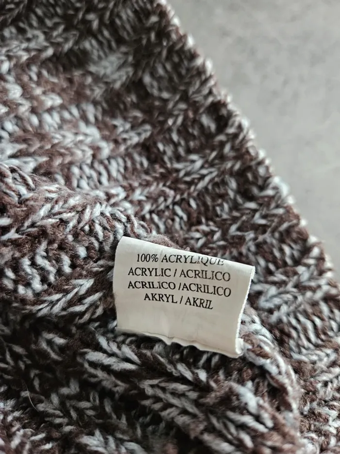 Pull chaud à mailles garçon - Taille 10 ans (138cm) - Tissaia - Chiné gris marron - photo numéro 6