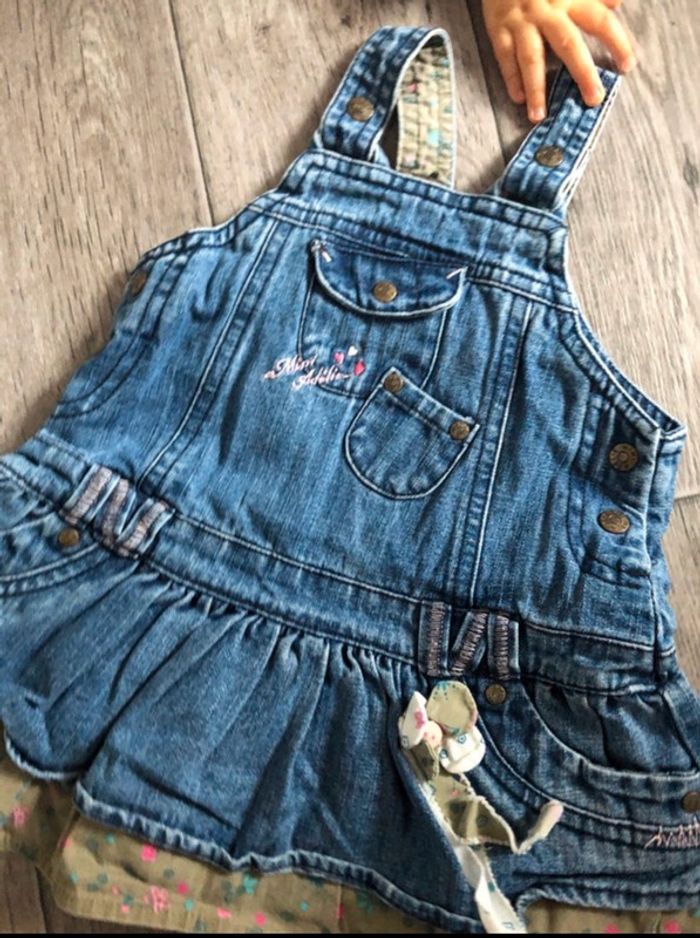 Salopette robe en jean 6 mois - photo numéro 2