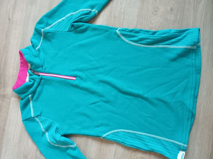 haut pull sport 10ans decatlon wed'ez bleu turquoise presque neuf - photo numéro 2