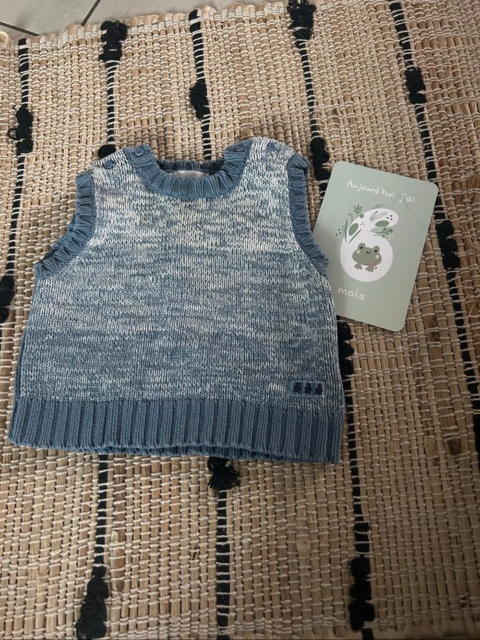 Pull sans manches bébé mixte 6 mois