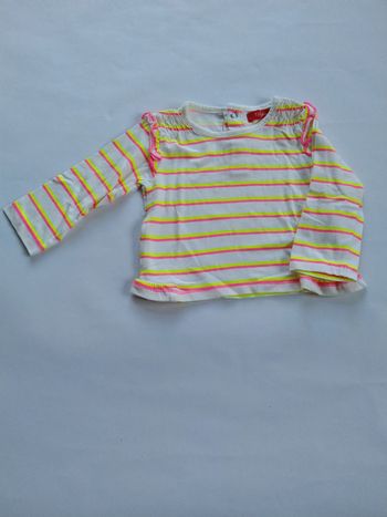 tee shirt rayé fluo manches longues fille 6 mois tissaia