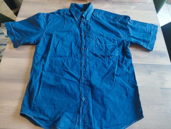 Chemise homme manches courtes Col bleu - photo numéro 3