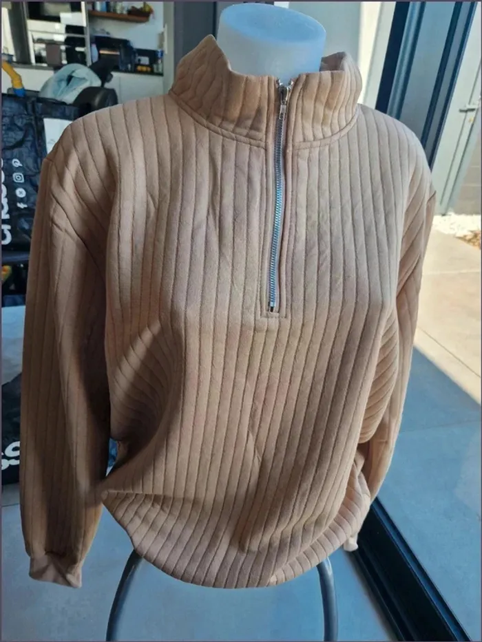 Sweat pull léger - homme - beige - Taille L - photo numéro 5