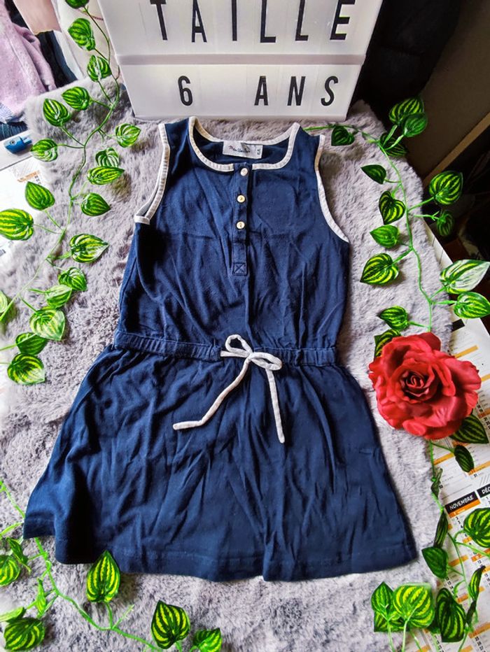 Petite robe bleu marine bordure blanche 6 ans - photo numéro 7