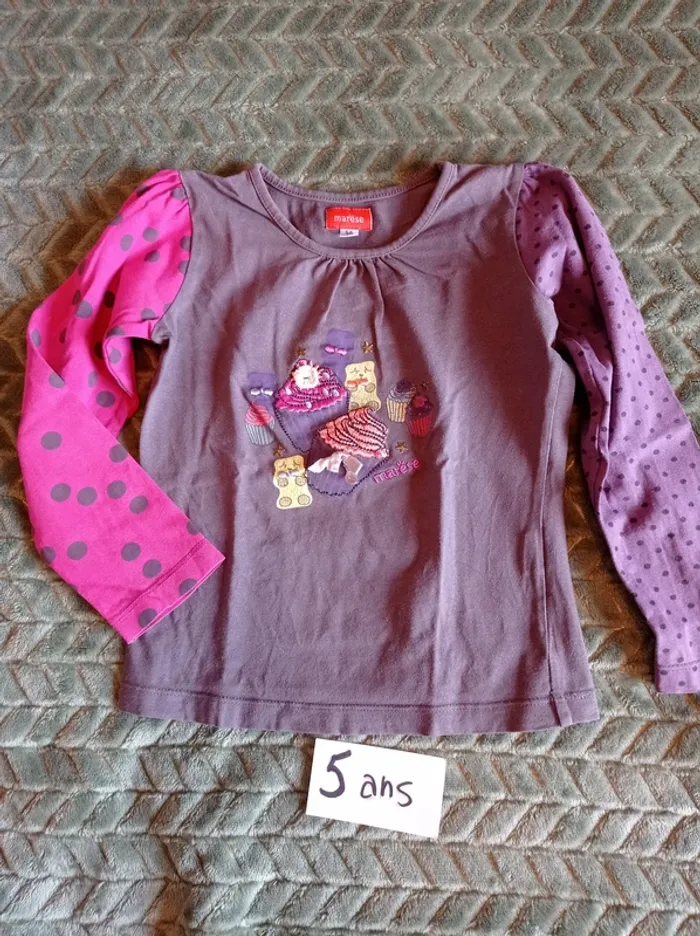 T-shirt violet Marèse 5 ans.