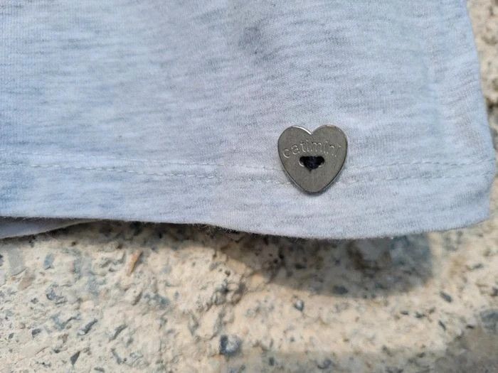 Superbe tee-shirt manches longues Catimini gris anthracite motif flamant rose 🦩, 8 ans - photo numéro 5