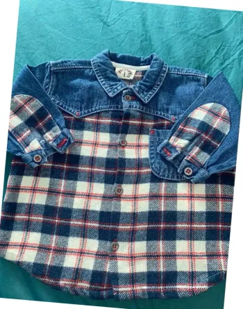 Chemise en jean garçon vintage 6 mois doublée polaire
