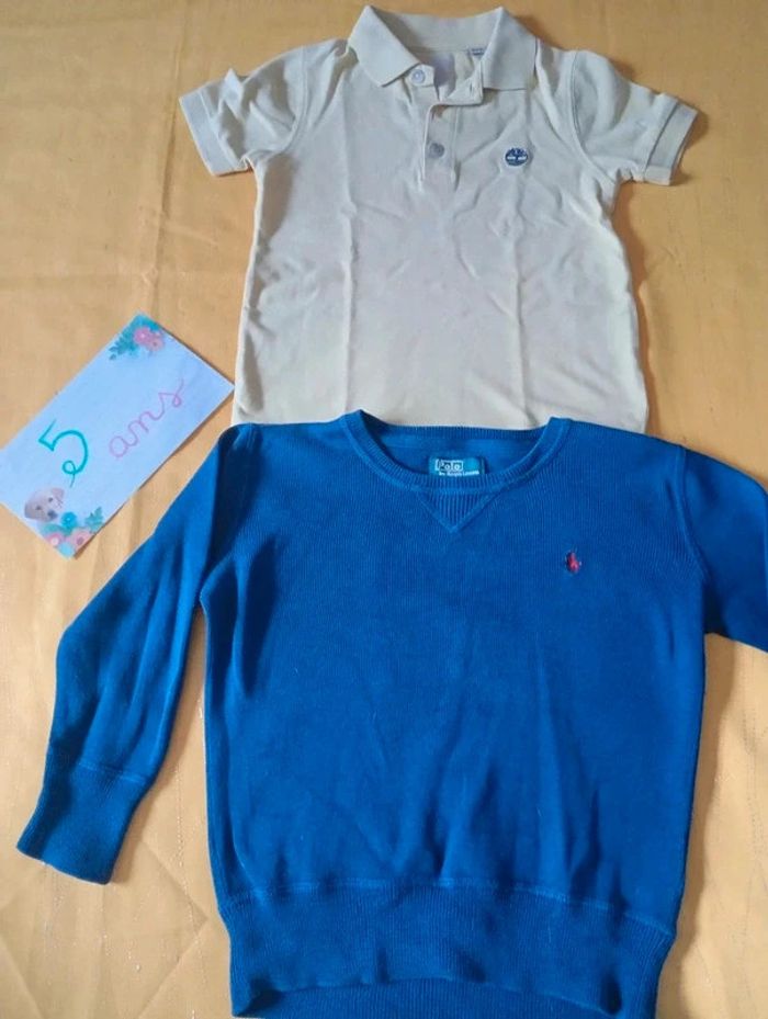 Lot de 2 vêtements Printemps été de marque 5 ans  Timberland et Ralph Lauren - photo numéro 2