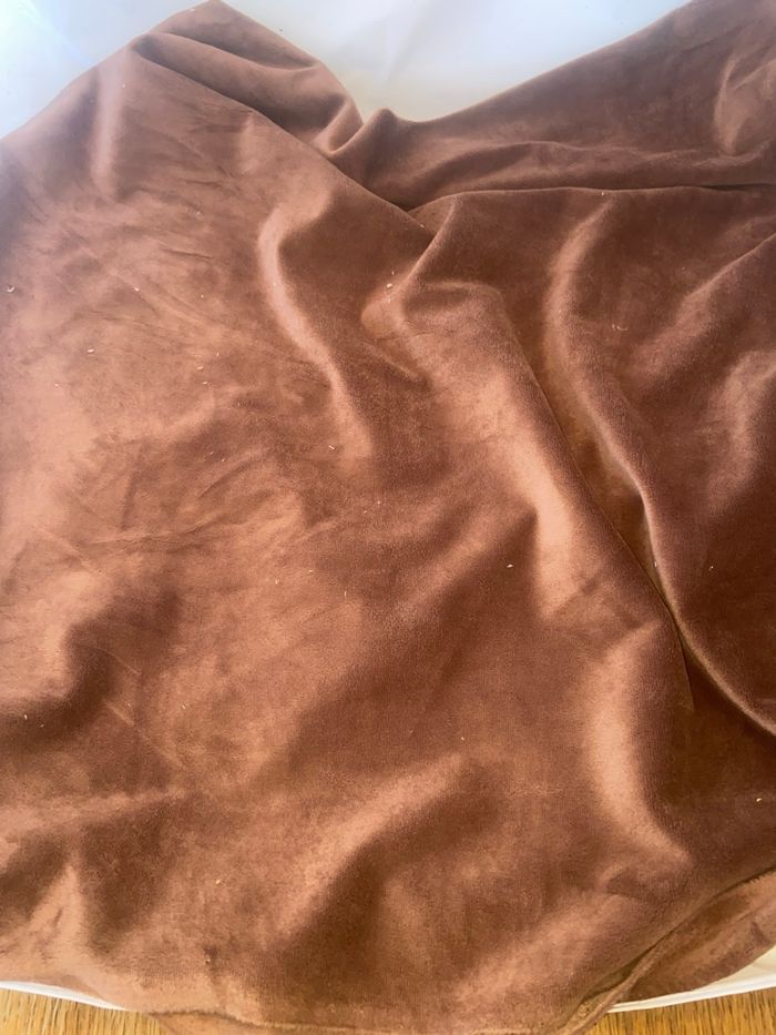 Coupon minkee lisse brun foncé