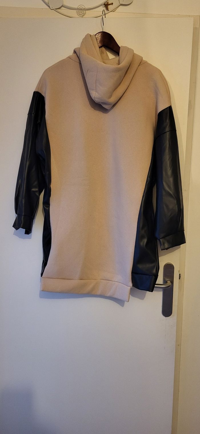 Sweat bimatiaire simili cuir - photo numéro 4