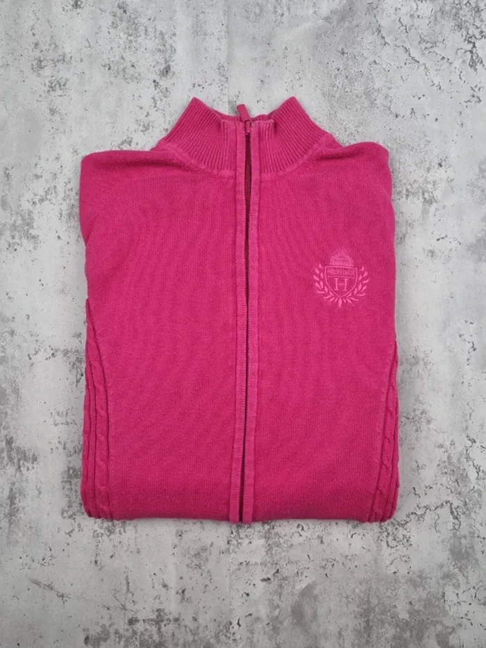 Veste zippée rose Tommy Hilfiger – Taille XL Femme (mesures en photos) - photo numéro 2