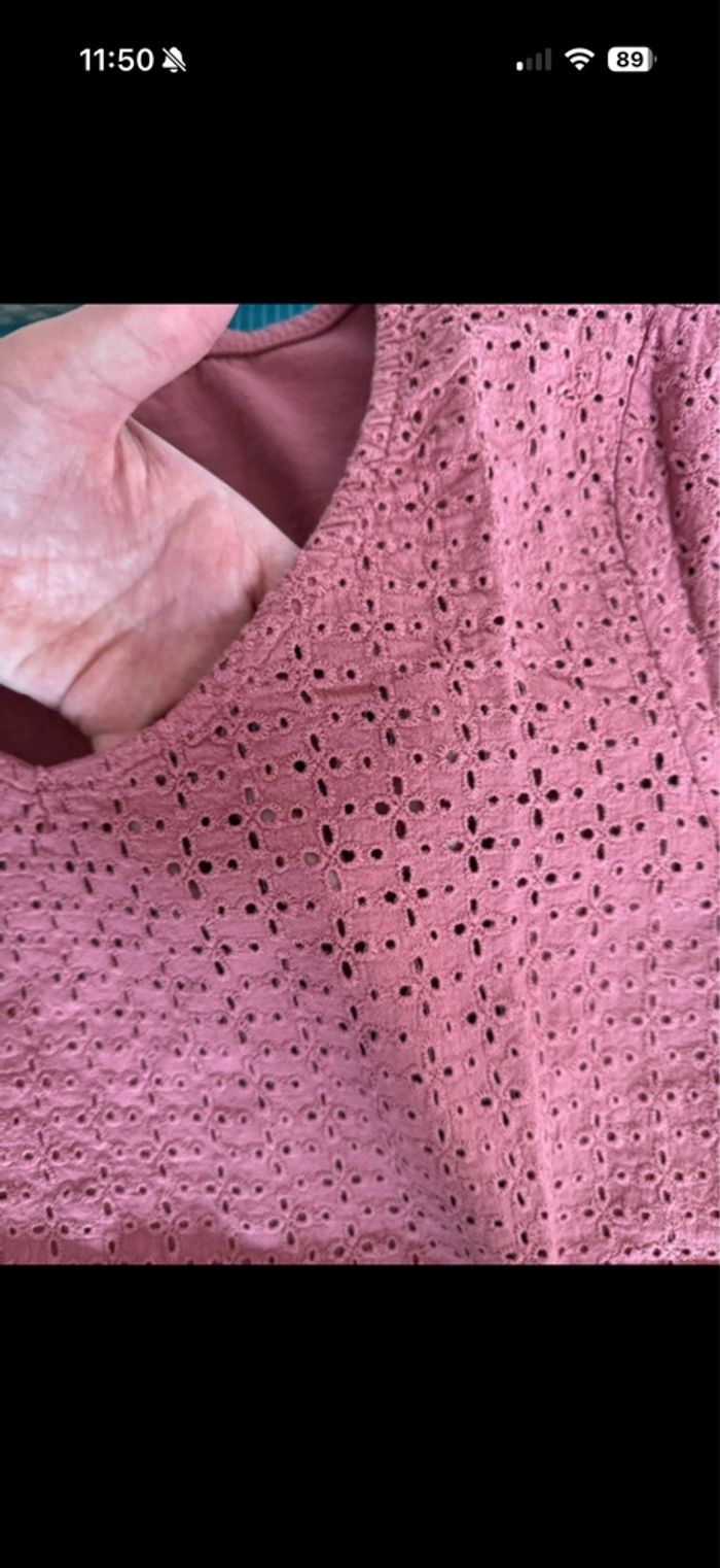 Teeshirt manche courte vieux rose - photo numéro 2