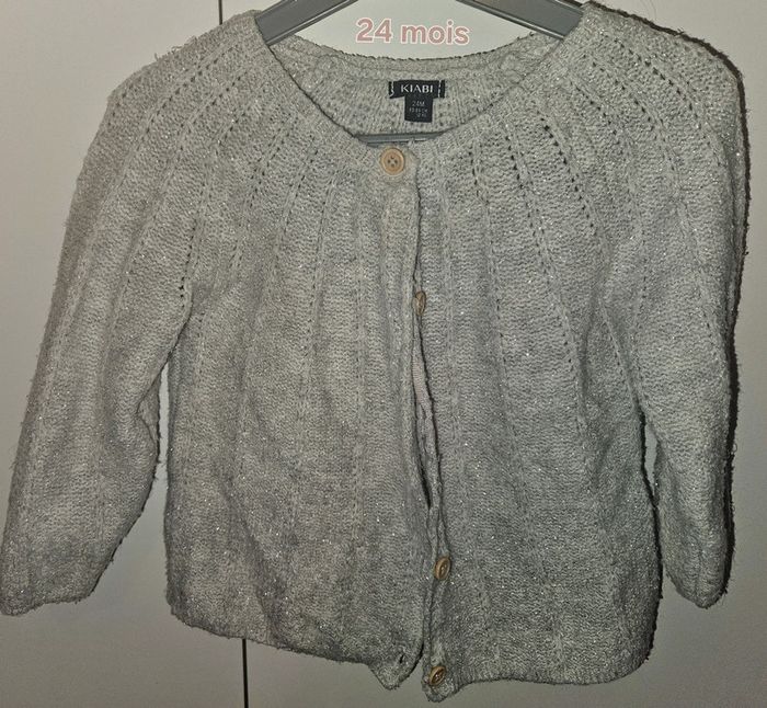 Gilet fille Kiabi - 24 mois - Gris à fil argenté