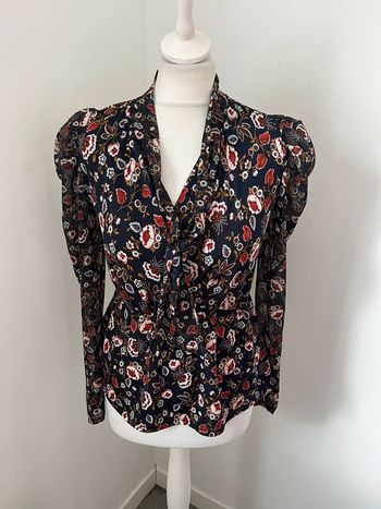 Blouse marine à fleurs Morgan S
