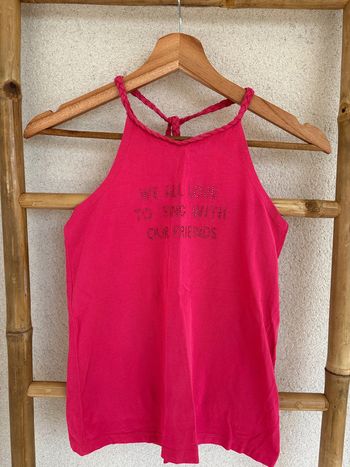 débardeur rose à strass