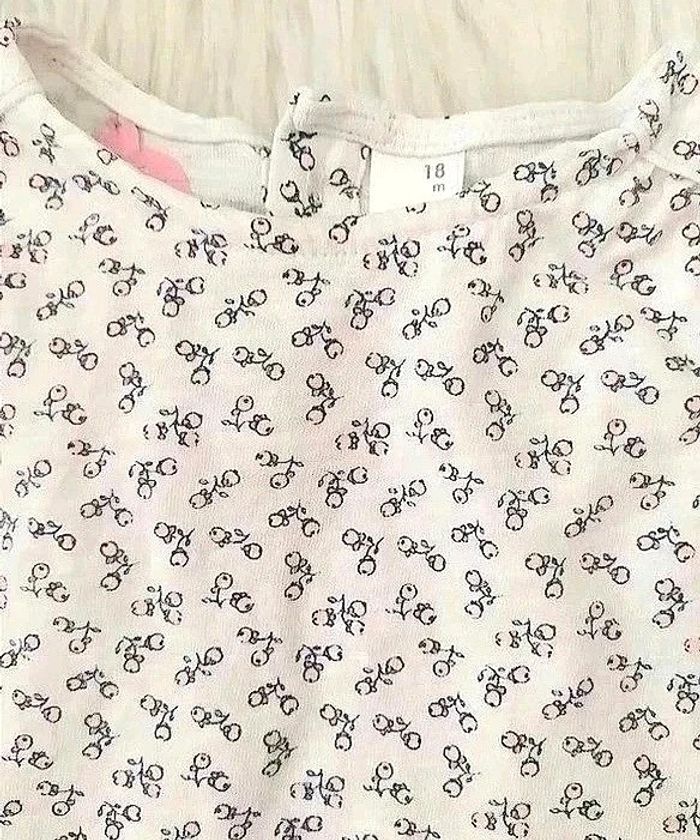 👼 Blouse débardeur sans manches en coton bébé fille été 18 mois motif cerise - photo numéro 2