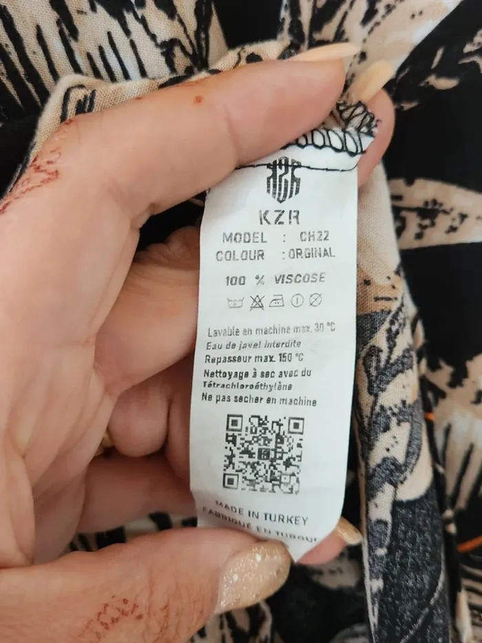 🌴 Chemise fluide à motifs feuillage KZR - Taille L - photo numéro 4