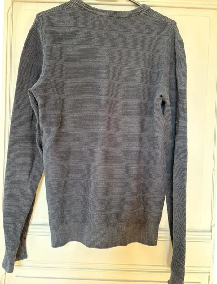 Pull bleu marine texturé Kiabi Homme M - photo numéro 5