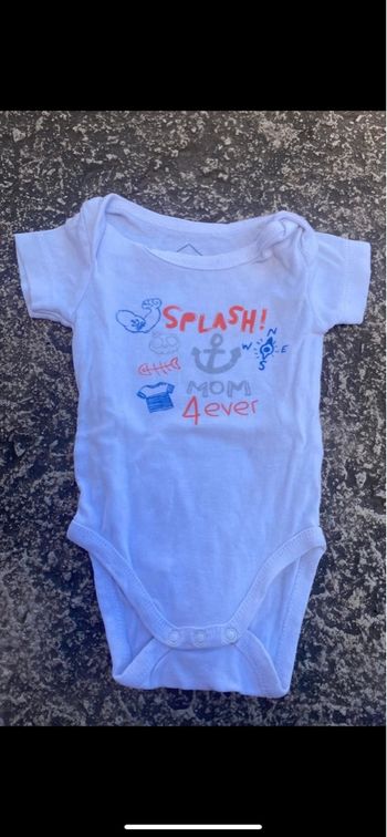 Body tex baby blanc bleu et orange