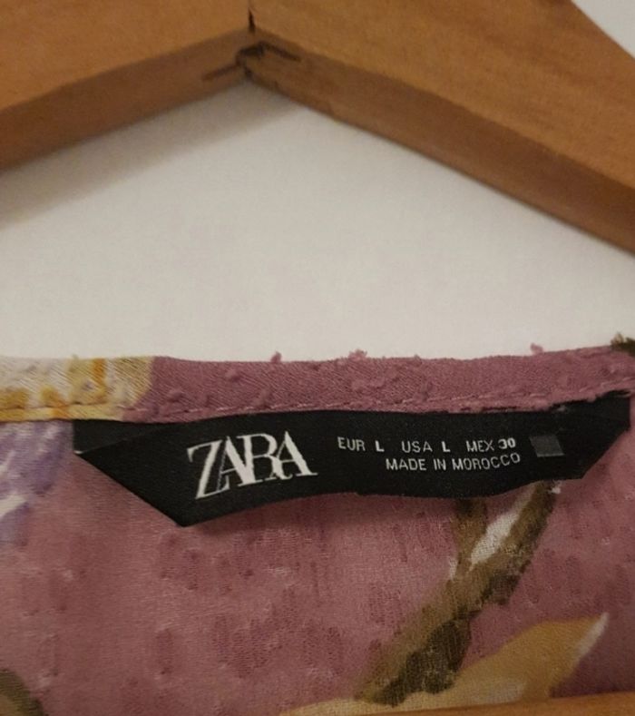 🌸 Chemisier fleuri à volants – Zara – Taille L 🌸 - photo numéro 2
