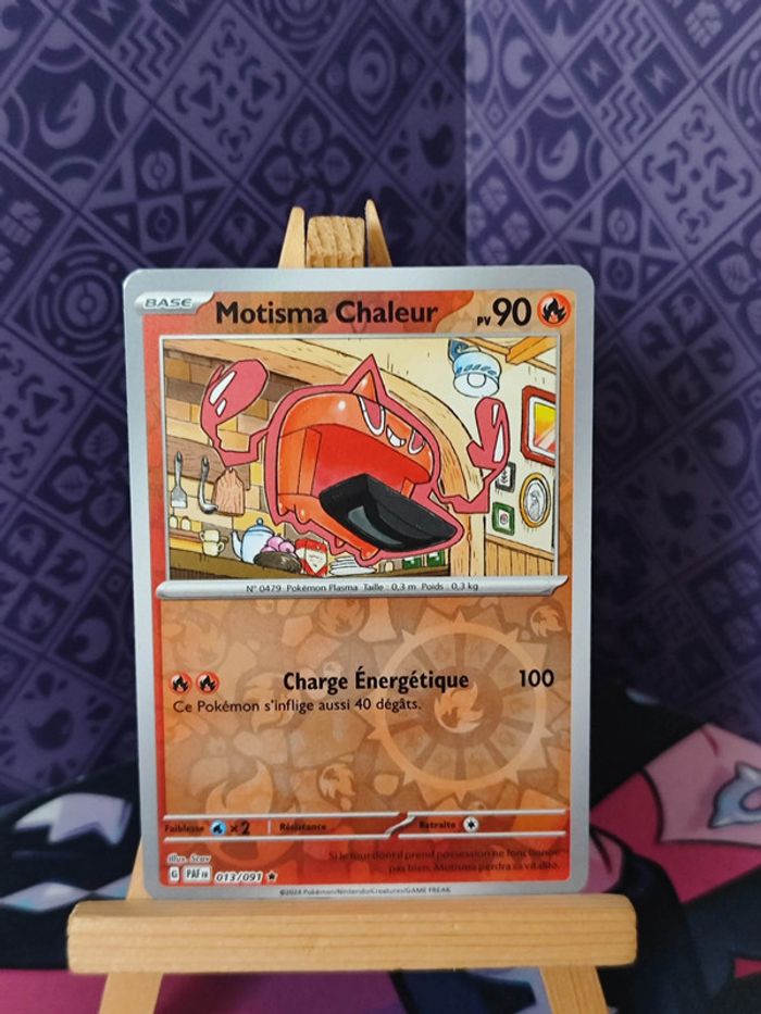 Motisma Chaleur reverse rare 13/91 destinées de Paldea