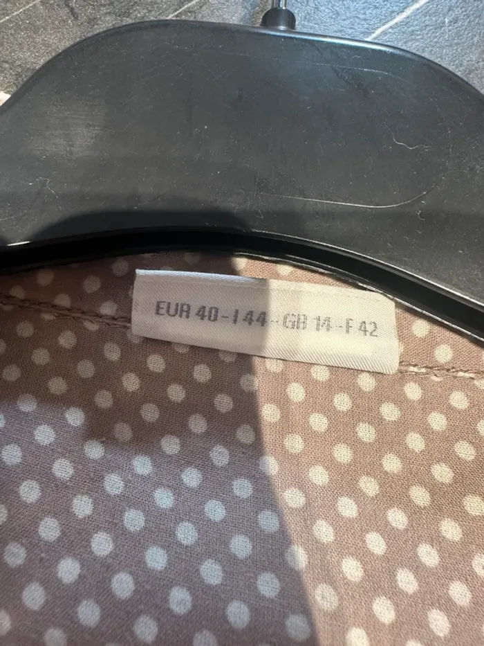 Chemise à pois taupe/gris Street One – taille FR 42 manches longues - photo numéro 3
