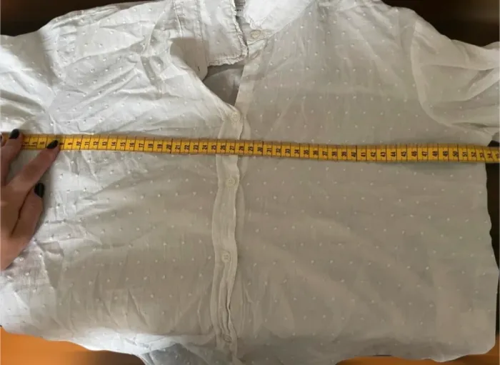 Chemisier bouse fluide blanc avec relief en coton. - photo numéro 5