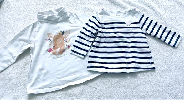 Lot de 2 tee-shirts manches longues « Obaïbi et tape à l’œil » 6 mois