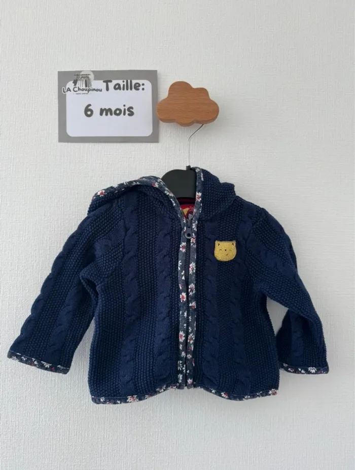Gilet bleu - taille 6 mois 🌸