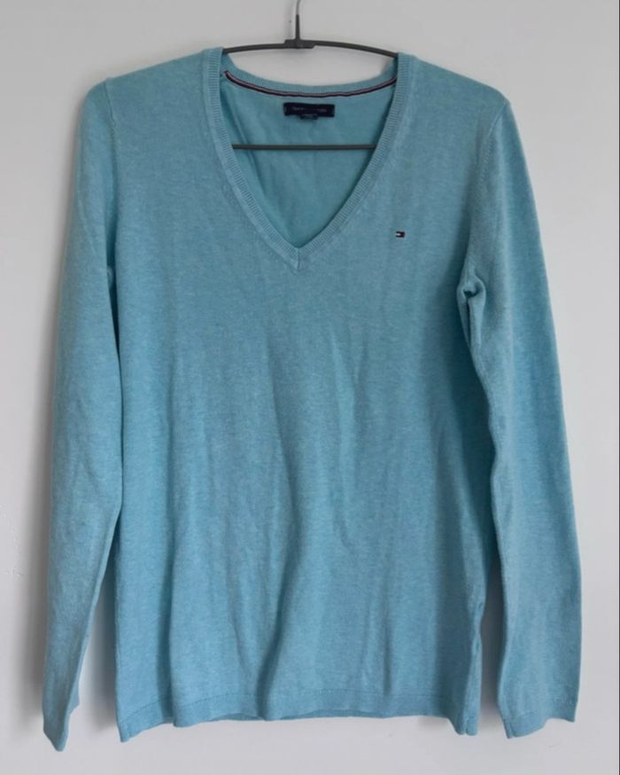 🩵 Pull col en V femme Tommy Hilfiger Taille S