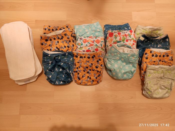 Lot 13 couches lavables Baba+boo +26 inserts