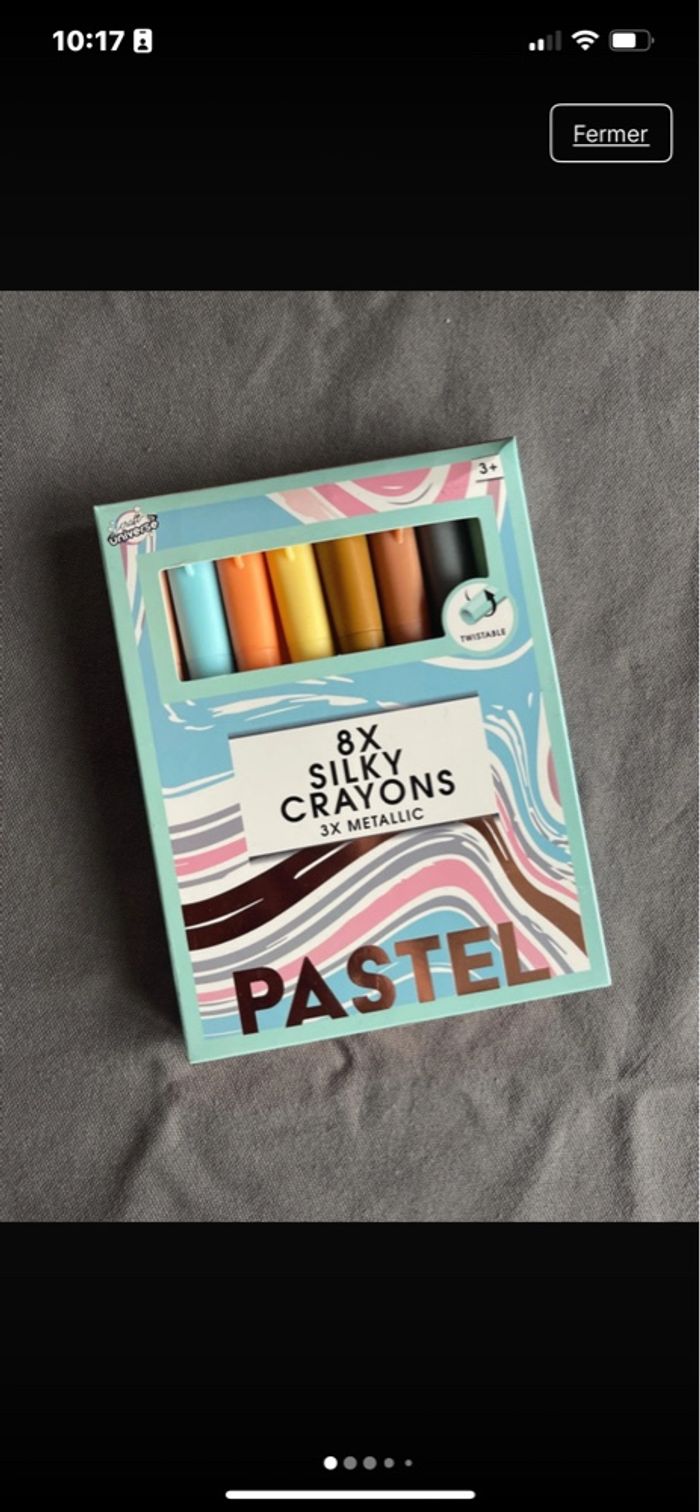 Crayons pastel Silky métalliques x8